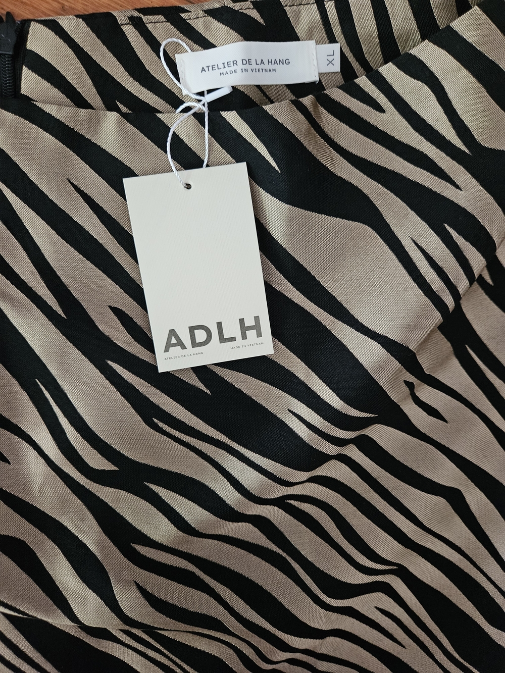 ATELIER DE LA HANG ADLH Zebra Print Skirt - Black & Beige